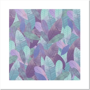 Watercolor leaves pattern Posters and Art